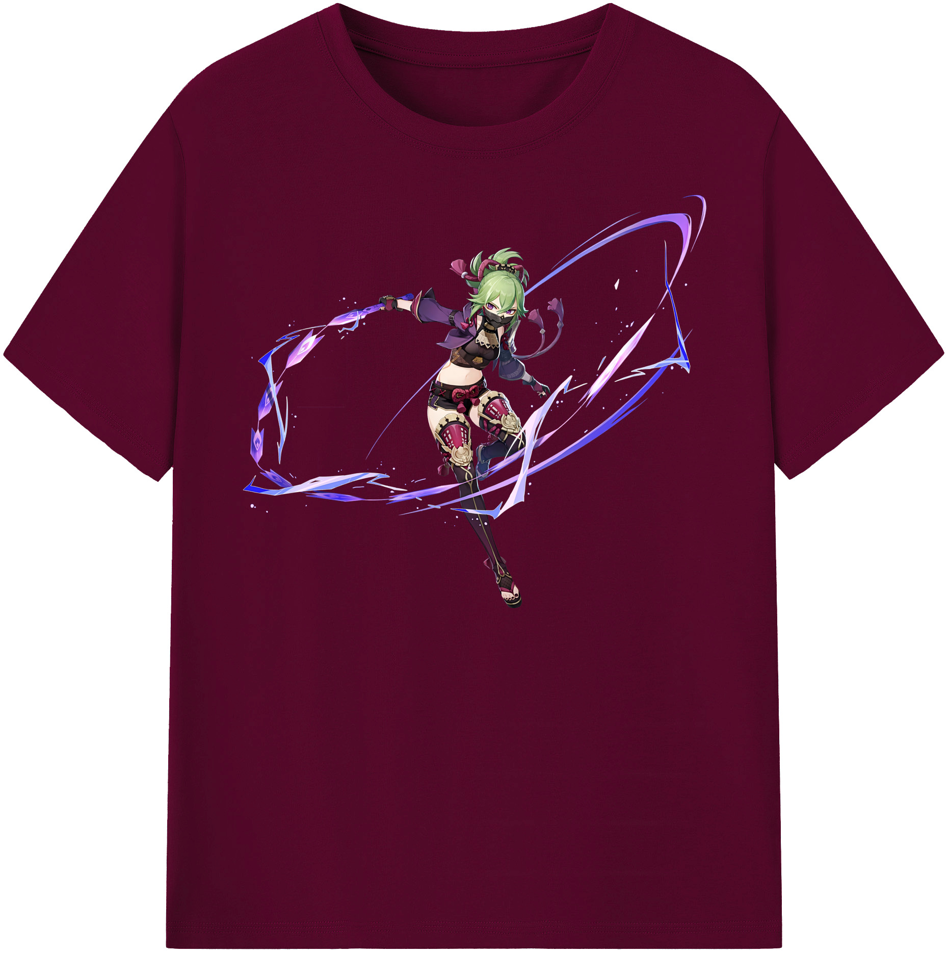 げんし神  久岐忍 くき しのぶ genshin Kuki Shinobu レディースカジュアルプリントTシャツ（綿100％）